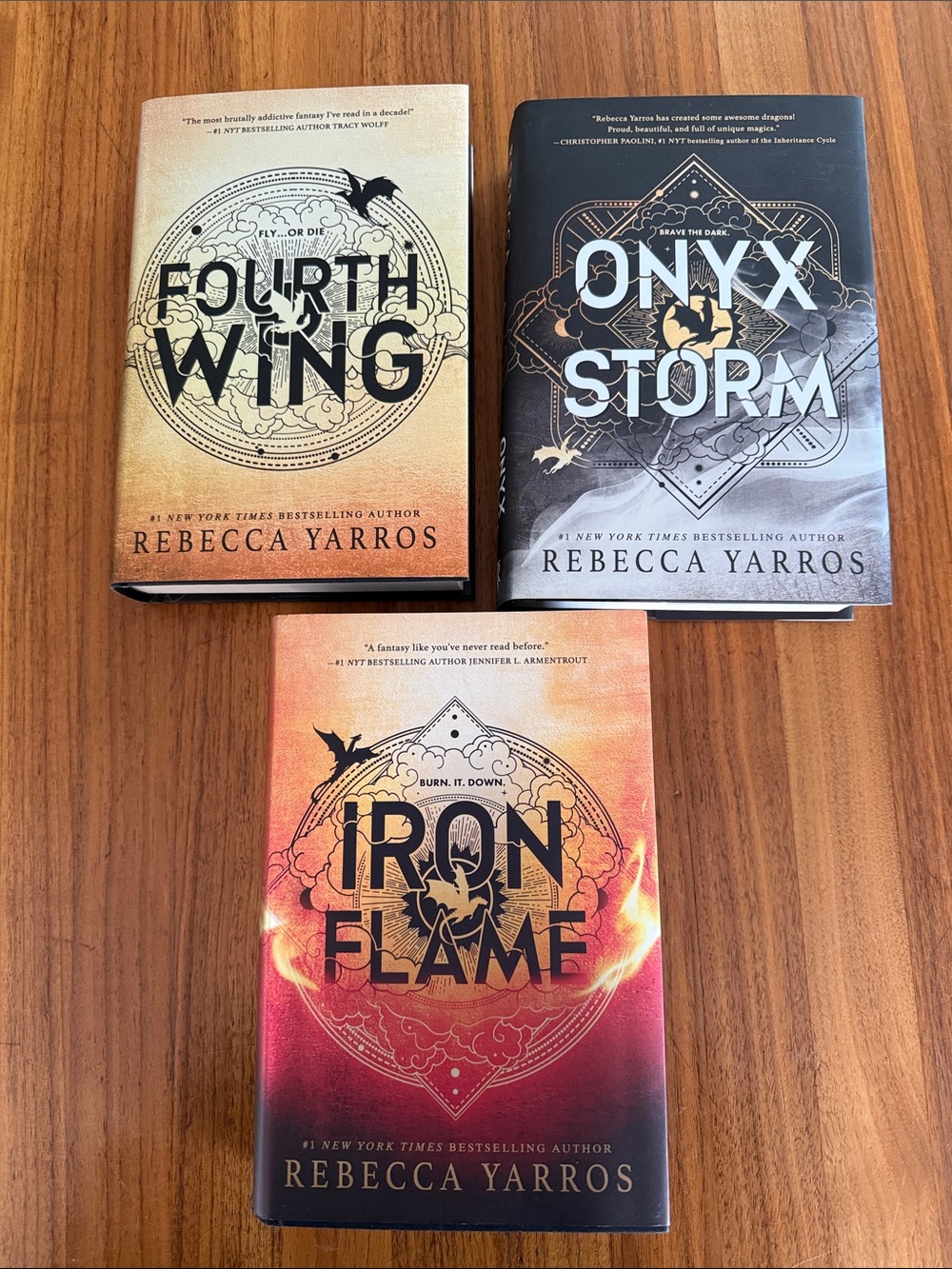 The empyrean series by Rebecca Yarros, fourth wing, iron flame, onyx storm